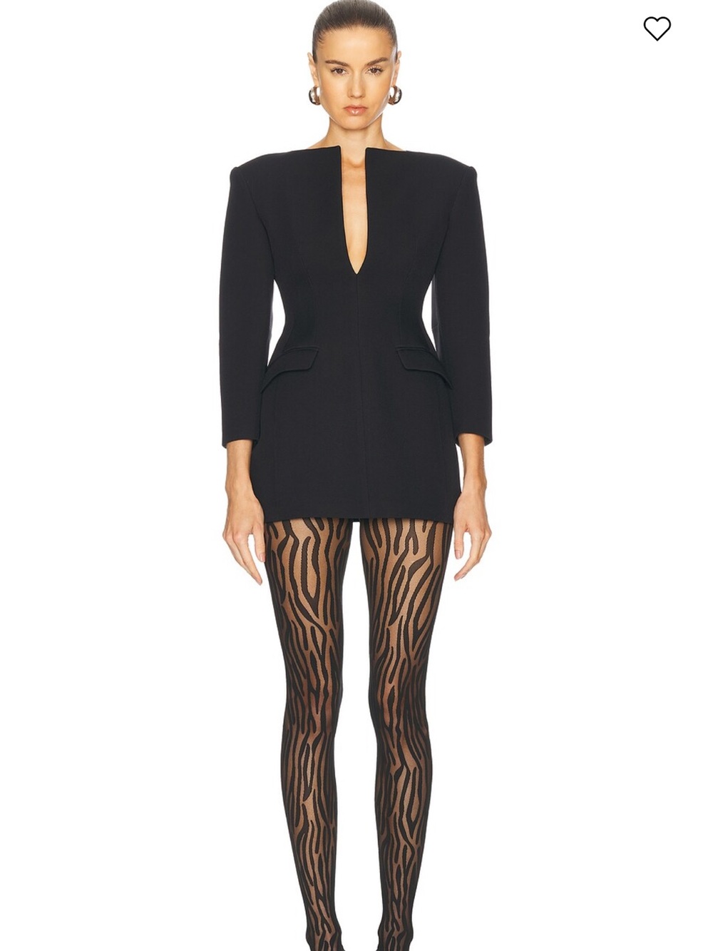 Nwot - Unworn The Andamane Black Tilde Italy Mini Lined Blazer Jacket Dress